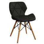 NAOMIE - sedia moderna in ecopelle e legno set da 2