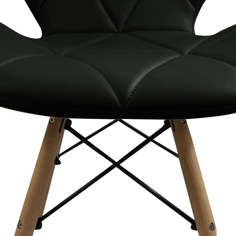 NAOMIE - sedia moderna in ecopelle e legno set da 2