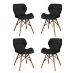 NAOMIE - sedia moderna in ecopelle e legno set da 4