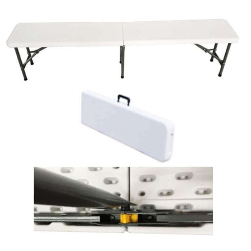 Set 2 panche catering pieghevole e abs bianco