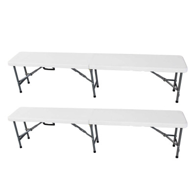 Set 2 panche catering pieghevole e abs bianco
