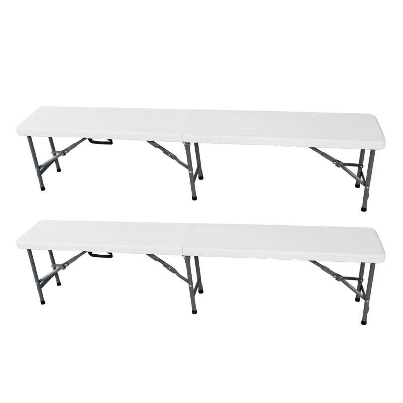 Set 2 panche catering pieghevole e abs bianco