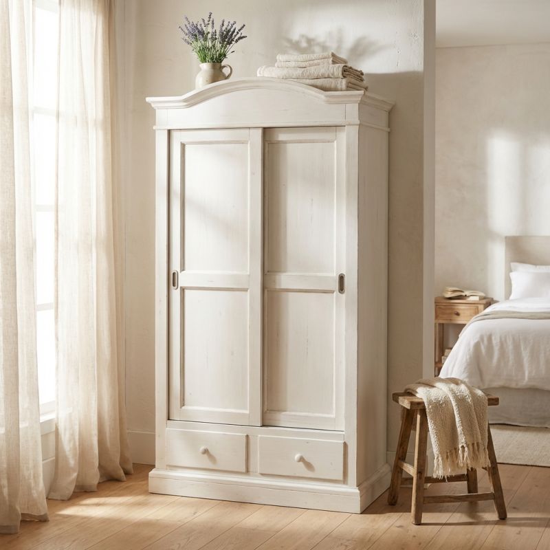 SOLARIA - armadio due ante in legno massiccio