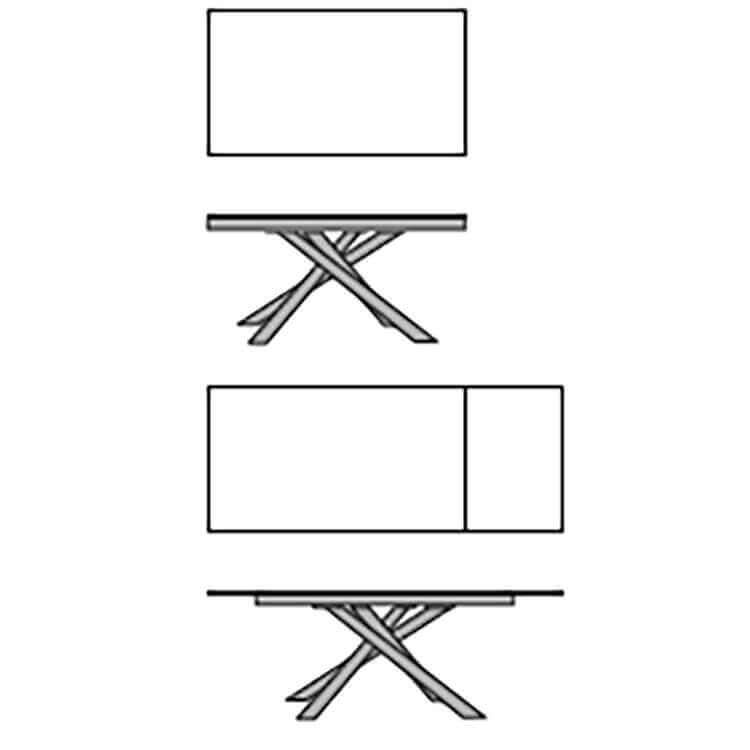 RIGEL - tavolo da pranzo allungabile da 120 cm