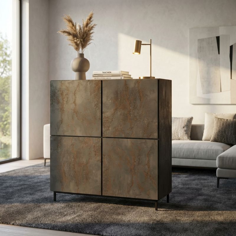 THALIA - credenza moderna con ante ammortizzate con piedini
