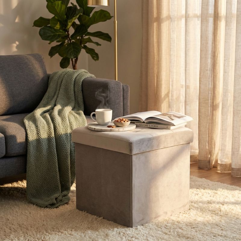 KATI - pouf quadrato in velluto