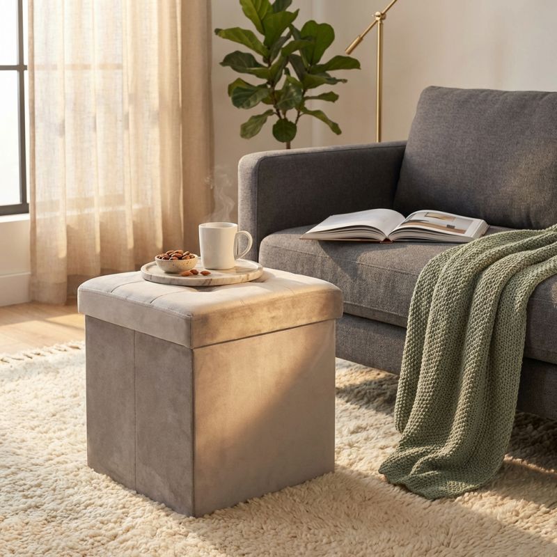 KATI - pouf quadrato in velluto