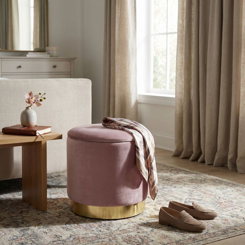 LARA - pouf rotondo in velluto