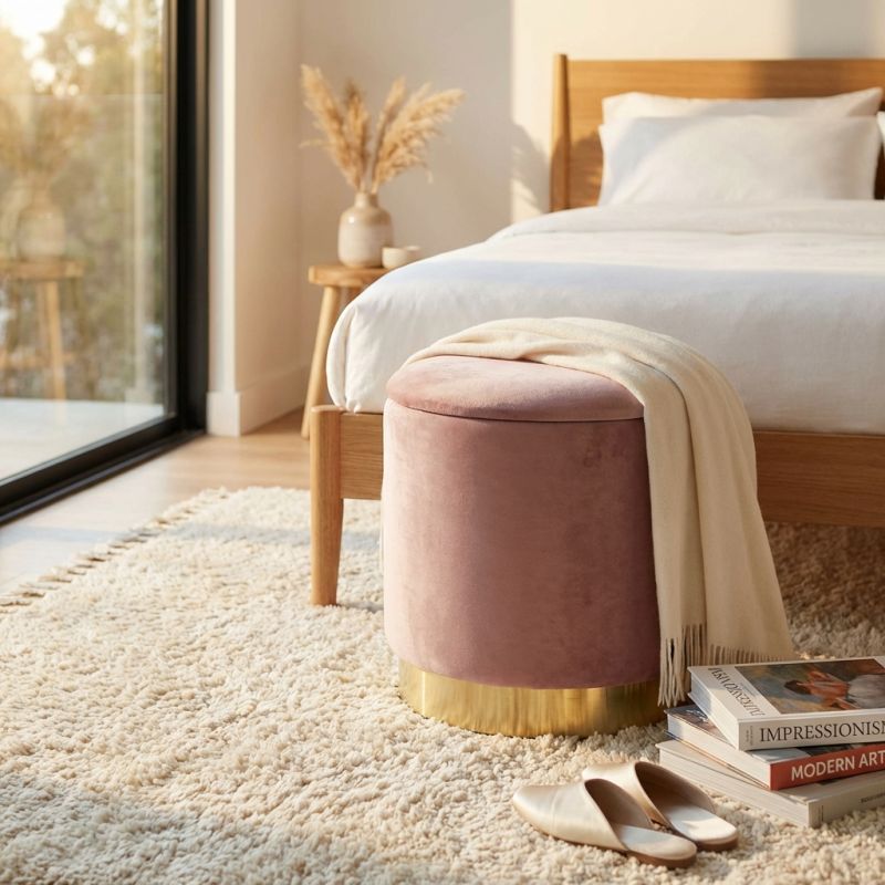 LARA - pouf rotondo in velluto