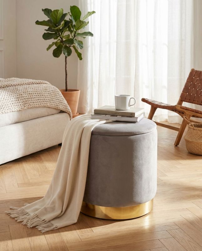 LARA - pouf rotondo in velluto