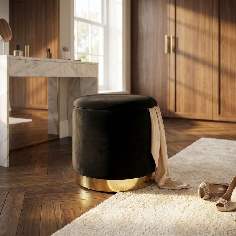 LARA - pouf rotondo in velluto