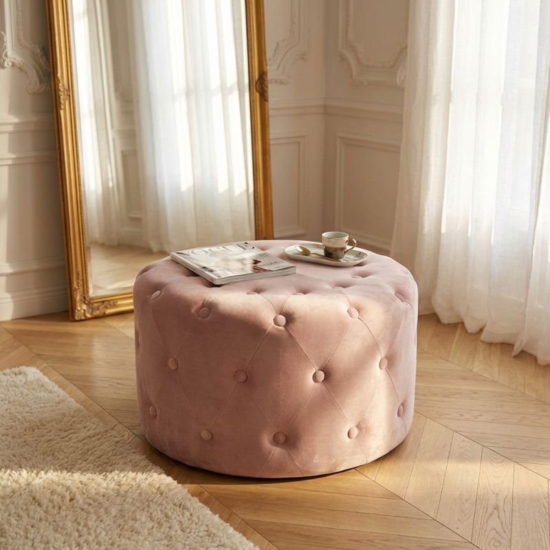 AURA - pouf rotondo in velluto