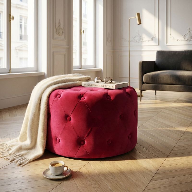 AURA - pouf rotondo in velluto