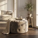 AURA - pouf rotondo in velluto