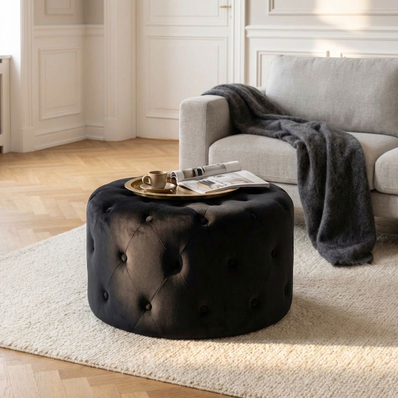 AURA - pouf rotondo in velluto