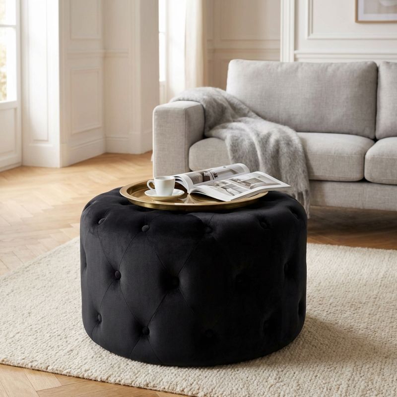 AURA - pouf rotondo in velluto