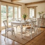 CROSS - tavolo vintage allungabile in legno con piano stondato