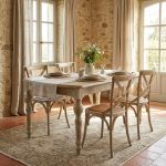 CROSS - tavolo vintage allungabile in legno con piano stondato