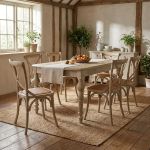 CROSS - tavolo vintage allungabile in legno con piano stondato