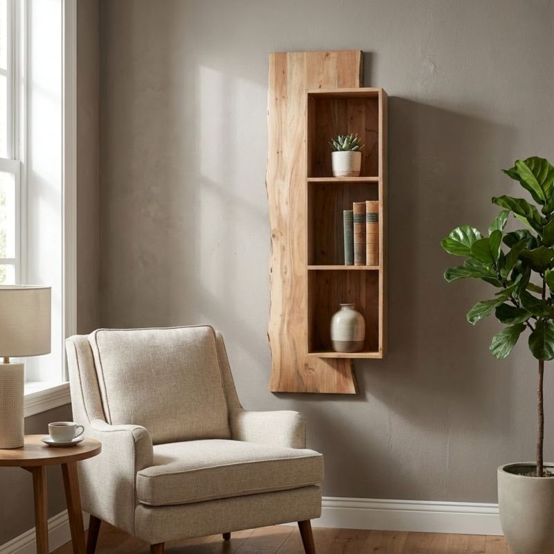 FLORA - libreria pensile in legno massiccio