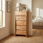 ROUGHT - cassettiera con 5 cassetti in legno