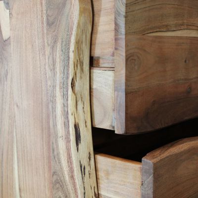 ROUGHT - cassettiera con 5 cassetti in legno