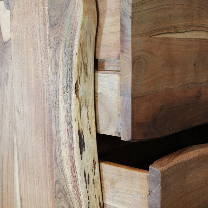 ROUGHT - cassettiera con 5 cassetti in legno