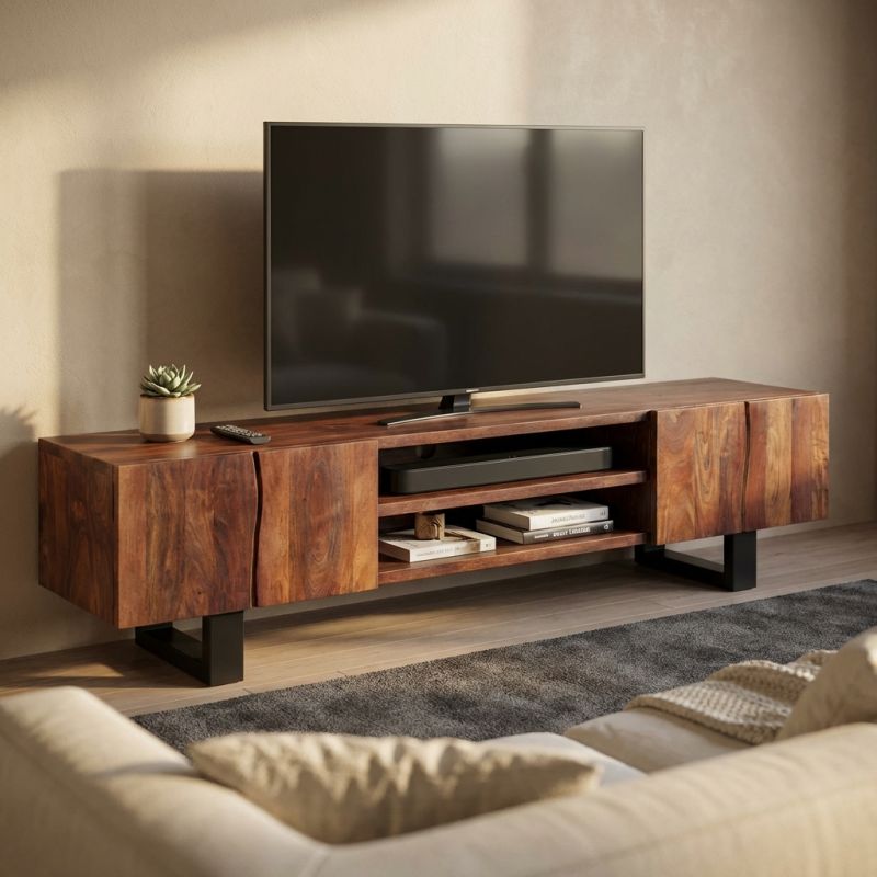 LUNA - porta tv in legno massiccio