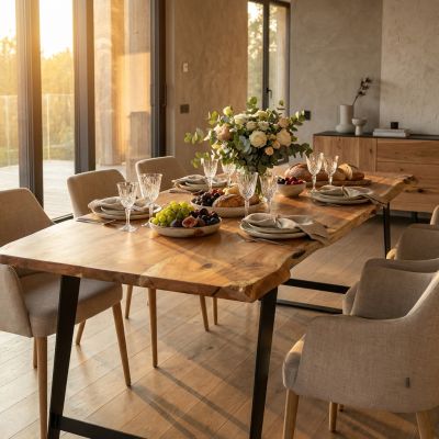 ECLISSE - tavolo con piano in legno massicco