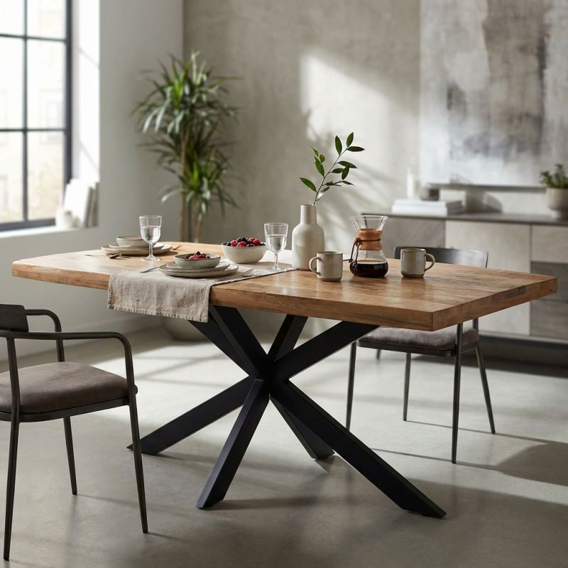 INDY - tavolo con piano in legno massiccio