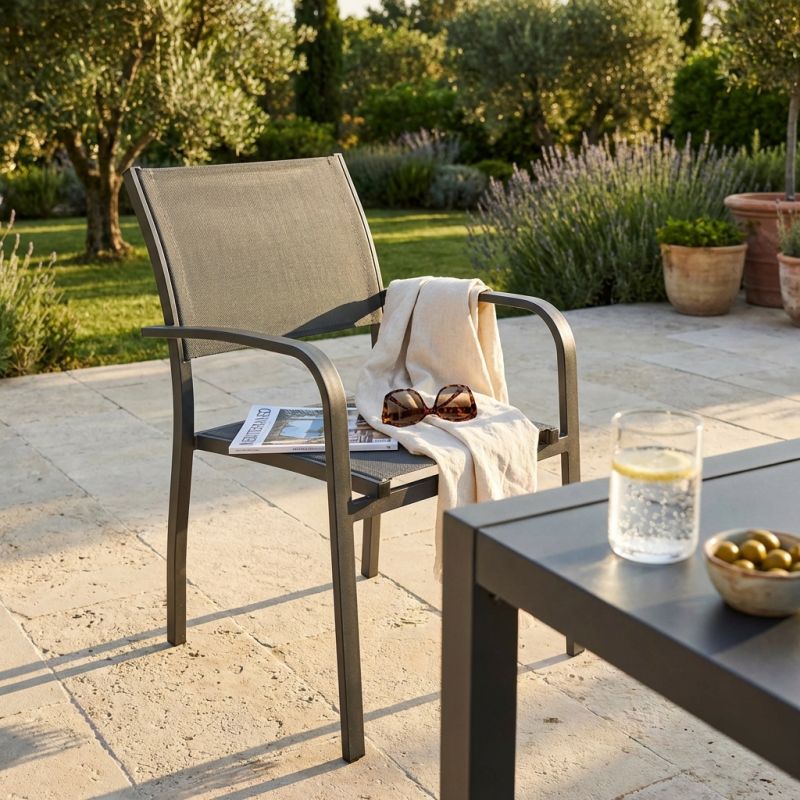 TORRES - poltrona con struttura in alluminio verniciato bianco, antracite, taupe o tortora