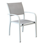 TORRES - poltrona con struttura in alluminio verniciato bianco, antracite, taupe o tortora