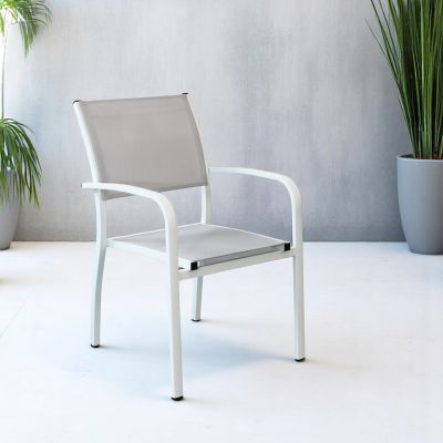 TORRES - poltrona con struttura in alluminio verniciato bianco, antracite, taupe o tortora