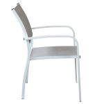 TORRES - poltrona con struttura in alluminio verniciato bianco, antracite, taupe o tortora