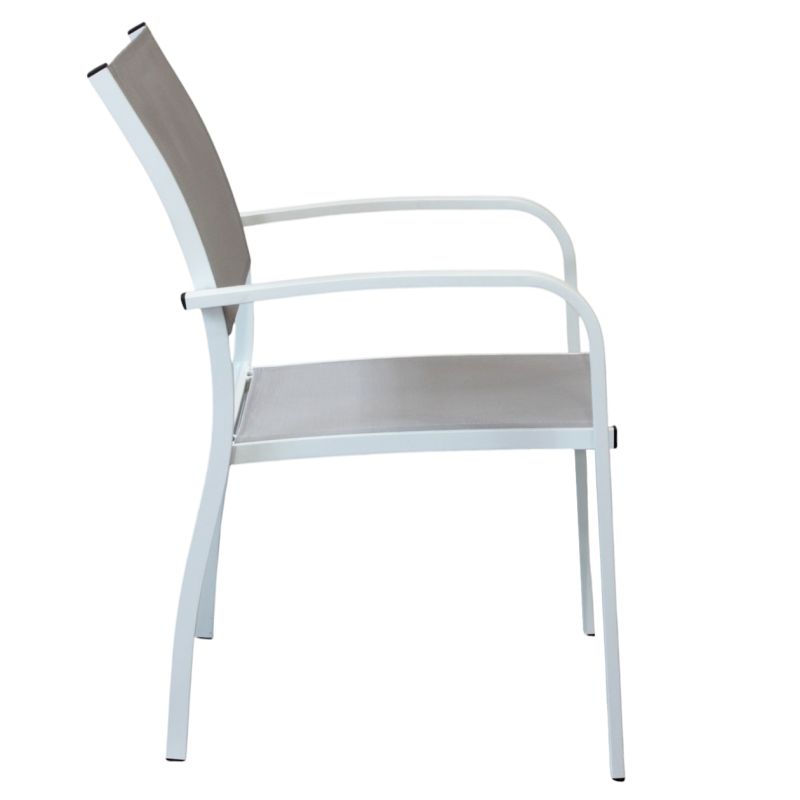 TORRES - poltrona con struttura in alluminio verniciato bianco, antracite, taupe o tortora