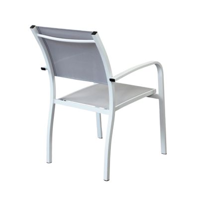 TORRES - poltrona con struttura in alluminio verniciato bianco, antracite, taupe o tortora