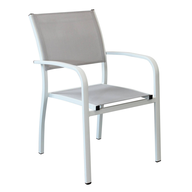 TORRES - poltrona con struttura in alluminio verniciato bianco, antracite, taupe o tortora
