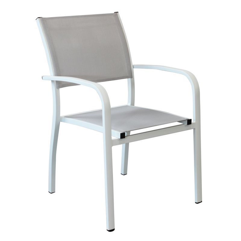 TORRES - poltrona con struttura in alluminio verniciato bianco, antracite, taupe o tortora
