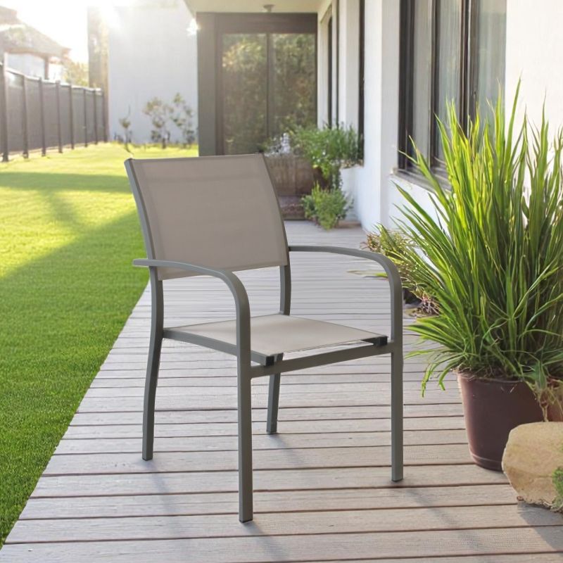 TORRES - poltrona con struttura in alluminio verniciato bianco, antracite, taupe o tortora