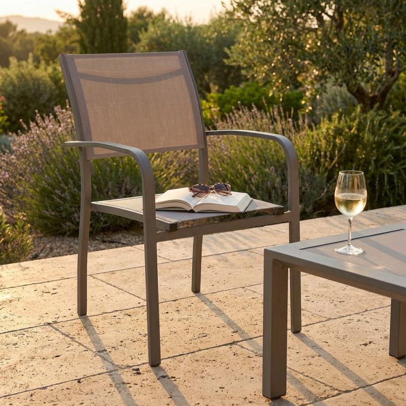 TORRES - poltrona con struttura in alluminio verniciato bianco, antracite, taupe o tortora