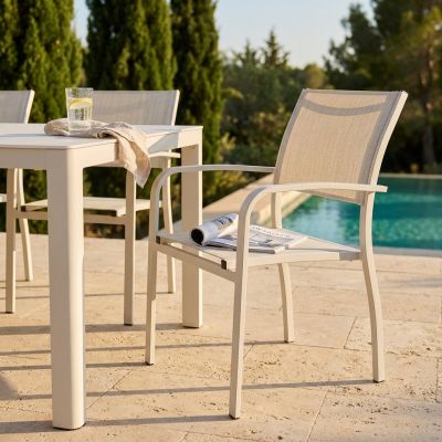 TORRES - poltrona con struttura in alluminio verniciato bianco, antracite, taupe o tortora