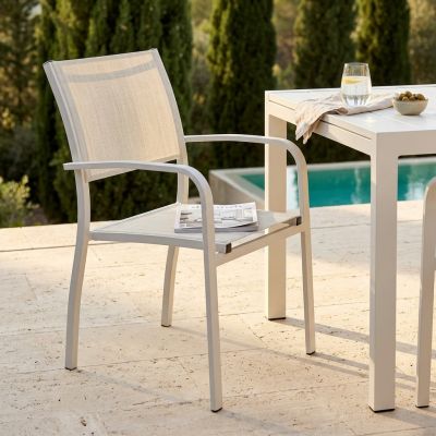 TORRES - poltrona con struttura in alluminio verniciato bianco, antracite, taupe o tortora