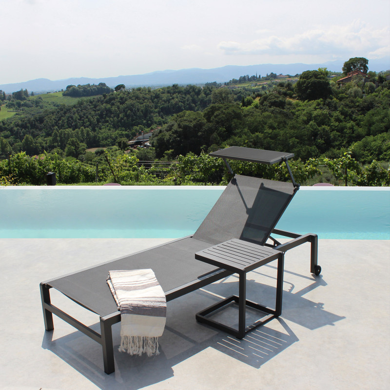 MARCUS - lettino in alluminio con tettuccio