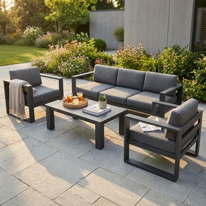 NISSEN - salotto da giardino in alluminio