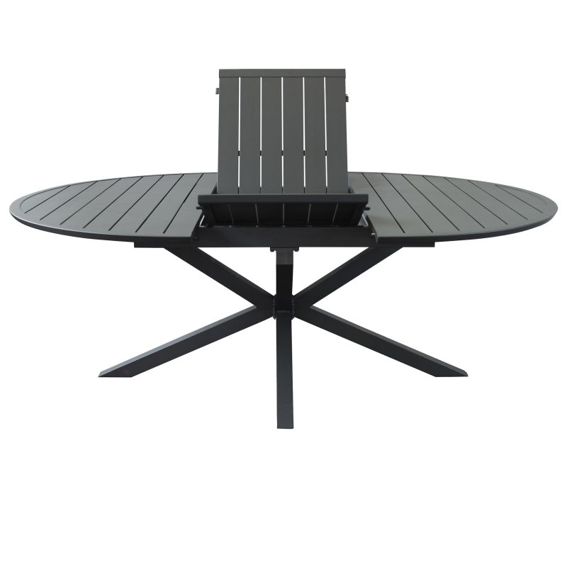 ARTORIUS - tavolo rotondo da giardino in alluminio allungabile 150/200 x 150