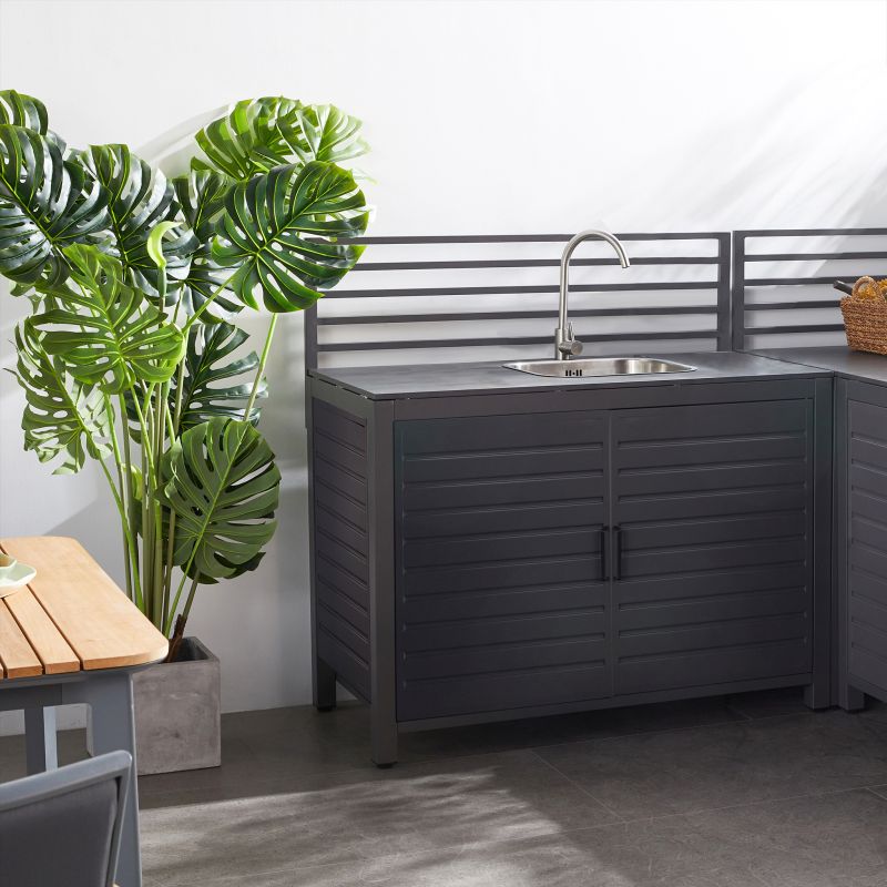 JUNO - modulo con lavello per cucina da esterno in alluminio