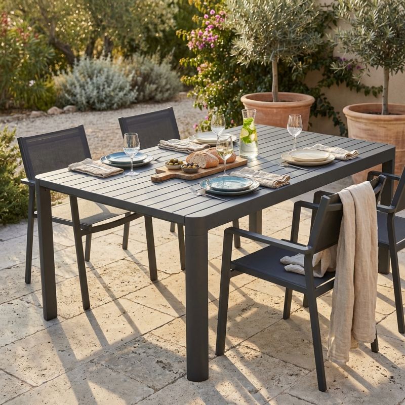 LARS - tavolo da giardino in alluminio allungabile 100/150 x 150 cm