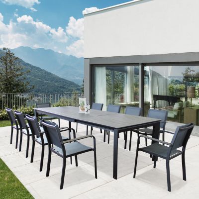 KIRK - tavolo da giardino in alluminio allungabile 200/300 x 110 cm