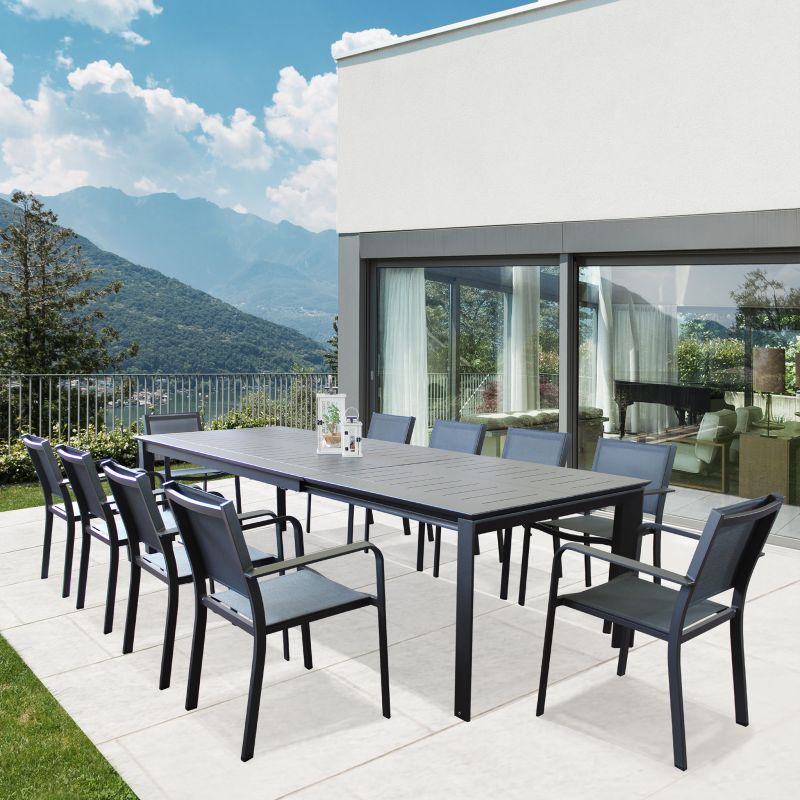 KIRK - tavolo da giardino in alluminio allungabile 200/300 x 110 cm