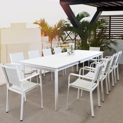 KIRK - tavolo da giardino in alluminio allungabile 200/300 x 110 cm